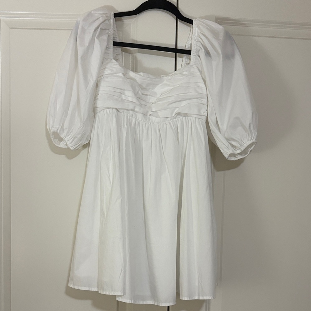 White Puff Sleeve Dress